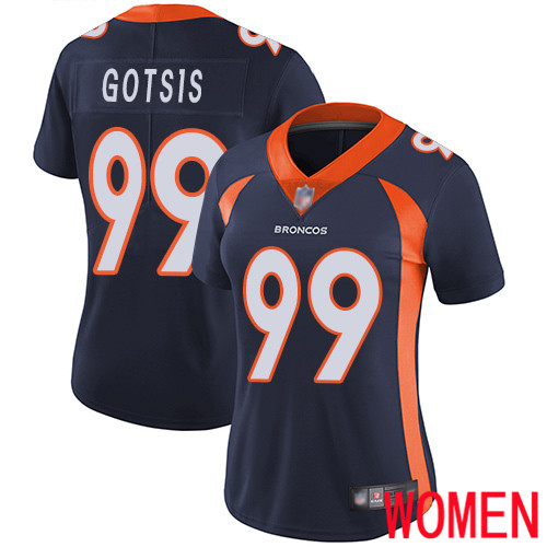 Women Denver Broncos #99 Adam Gotsis Navy Blue Alternate Vapor Untouchable Limited Player Football NFL Jersey